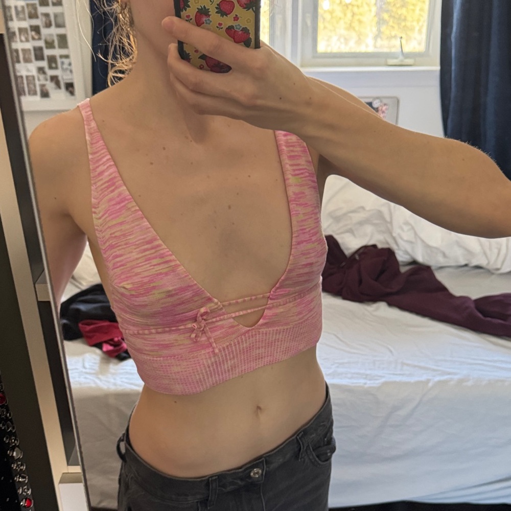 Pink Knit Crop Top